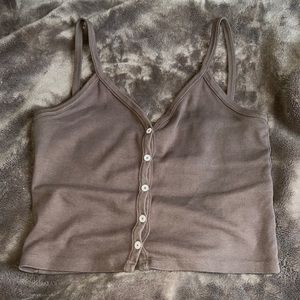 Brandy Melville Brown Button Up Tank